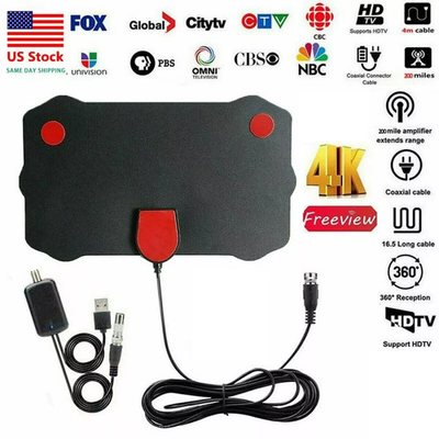 #ad 5600 Miles Digital TV Antenna Indoor HDTV Amplified Signal Booster 4K HD 1080P. $5.99