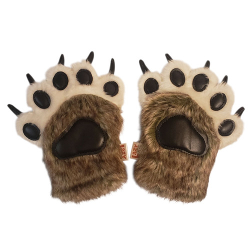 Wolf Paw Mitts Mittens Toddler Child Size by Lazy One Cosplay Fur w/ Vinyl Pads