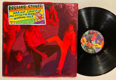ROLLING STONES Dirty Work Keith Richards LP + red shrink & lyrics