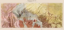 Topographical Map Arizona Nevada Colorado River Geological Floyd 1858 23 x 47.94
