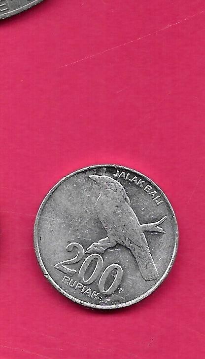 INDONESIA KM66 2003  XF-SUEPR FINE CIRCULATED  200 RUPIAH  OLD VINTAGE BIRD COIN