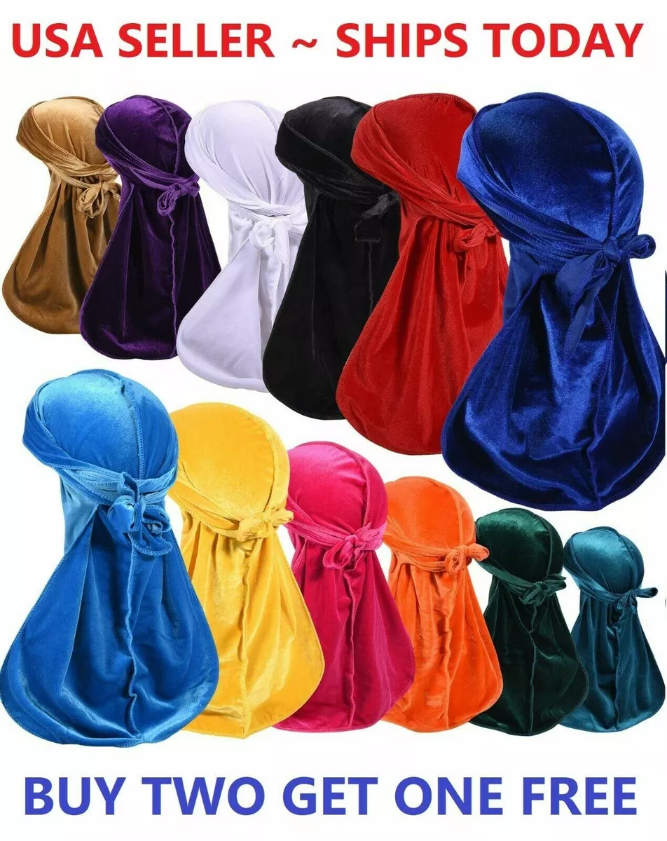 Velvet Silky Durag Hat Cap Unisex Women Premium Designer Doo Rag