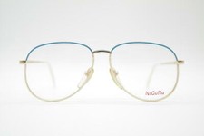 Vintage Nigura 836B Blue White Gold Oval Glasses Frame Eyeglasses NOS