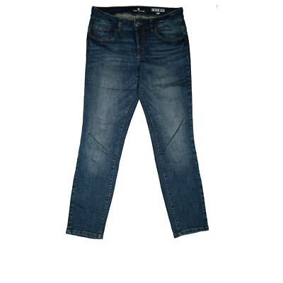 TOM TAILOR Alexa slim women's stretch jeans pants straight mid 34 36 S W27 L30 blue