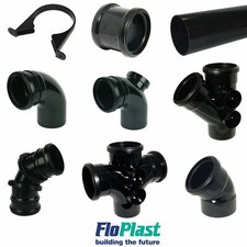 FLOPLAST" 110mm 3 Metre Black Soil Pipe and Fittings, Bend, DIRECT
