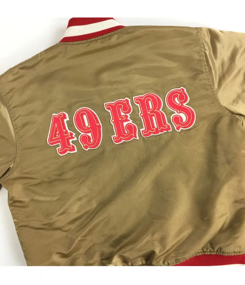 Мужская винтажная золотая куртка-бомбер San Francisco 49ers 80-е - Изображение 2 из 4