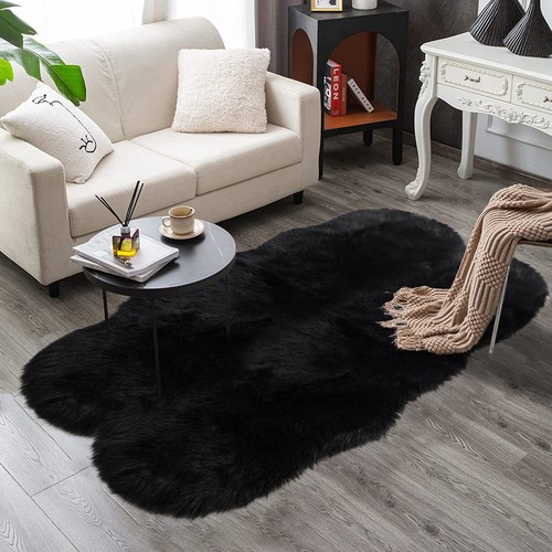 Latepis Faux Fur Sheepskin Area Rugs Soft Shaggy Carpet for Living Room Bedroom - Picture 163 of 219