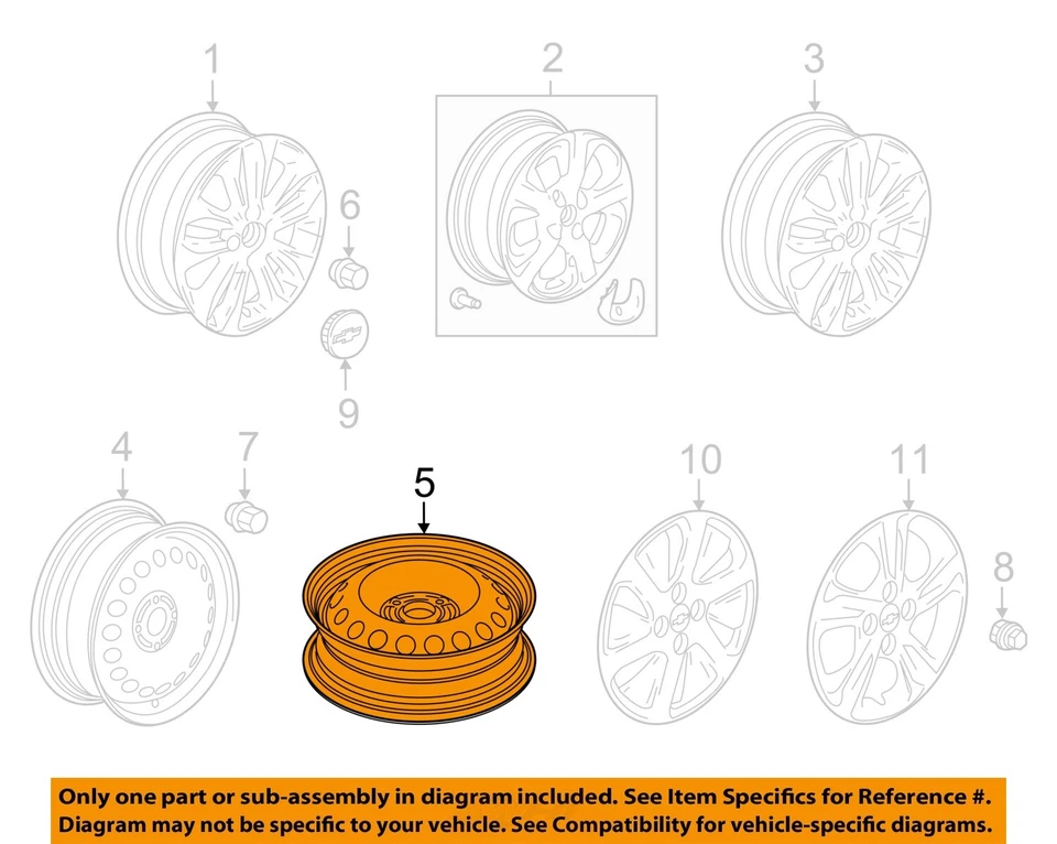 Used Wheel fits: 2016 Chevrolet Spark gasoline model 14x4 Grade A - Image 3 of 4