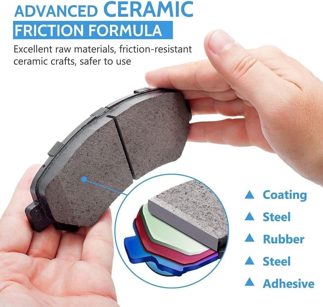 Front &amp; Rear Ceramic Brake Pads W/Hardware For Mercedes Benz ML320 ML350 ML430