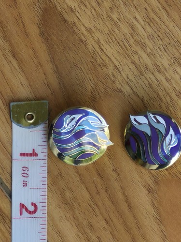 Vintage Laurel Burch Lillie's For Les Enamel Gold Tone Women's Stud Pierced  - Picture 13 of 13