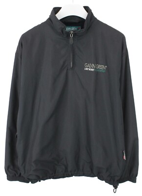 Galvin Green Jacket Mens M Anorak Windproof Half Zip Collar Black
