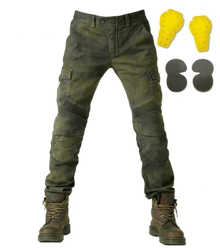 Pantaloni da Motociclista con 4 Pad Jeans Denim Biker Moto Combattere  Pantaloni | eBay