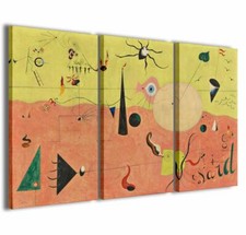 Quadro Moderno 100 x 60 cm Stampa su Tela Canvas 3 pz Joan miro II