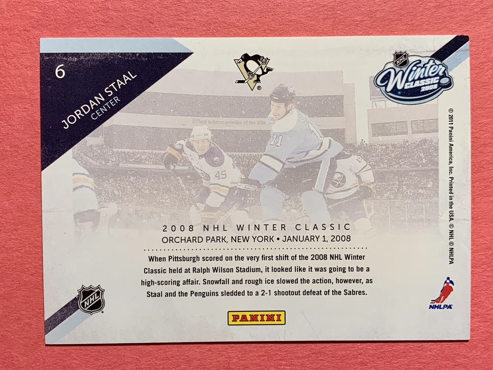2010-11 Playoff Contenders Winter Classic The Great Outdoors #6 Jordan Staal - Image 2 of 2