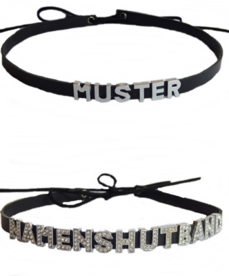 Hutband aus Leder mit ihrem Namen Namenshutband Wunschname