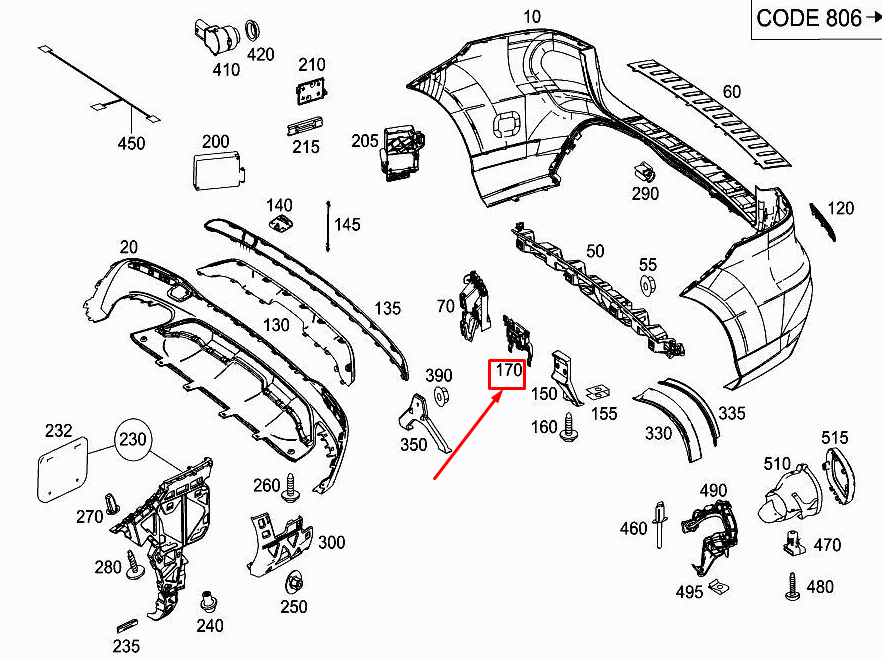 MERCEDES-BENZ ML W166 Halterung für Kollisionswarnsystem A1668853214