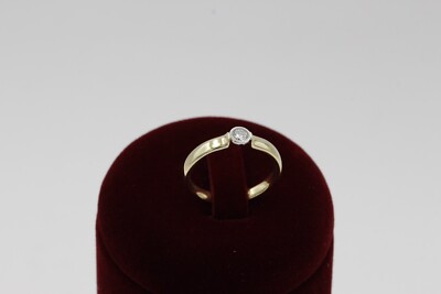 Niessing Solitär Damen Ring 14k Gelbgold 1 Brillant ca. 0,13ct. Gr. 52 ca. 3g