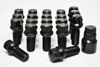 20 x Audi M14 x 1.5, 30mm Thread, Radius Wheel Bolts and Lockers (Black)