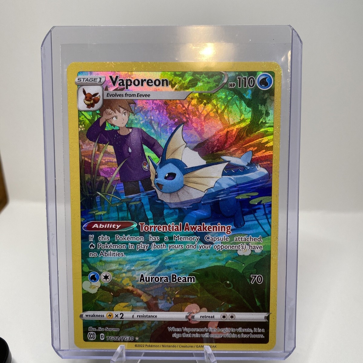 Pokémon Card Vaporeon Brilliant Stars TG02/TG30 Full Art