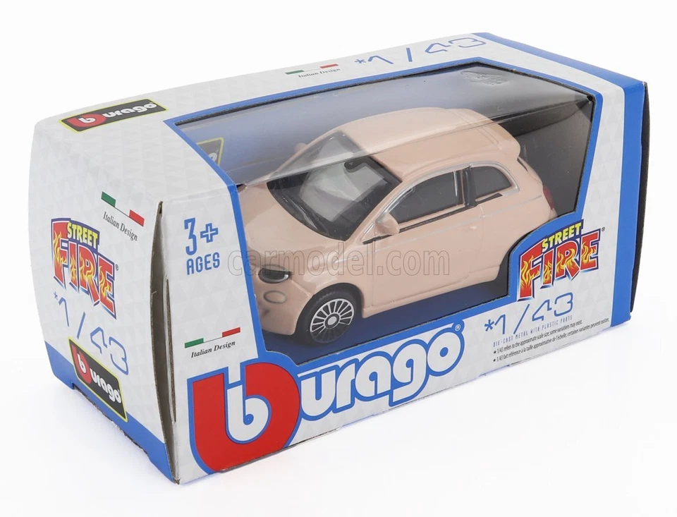 MODELLINO AUTO STATICO BURAGO FIAT 500E FULL ELECTRIC 2021 ROSA SCALA 1/43 - Immagine 4 di 4