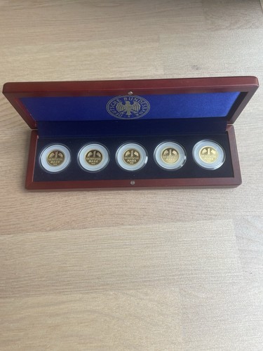 BRD 1 DM 2001 - DEUTSCHE MARK 12g GOLD Au 999,9 Komplettsatz ADFGJ