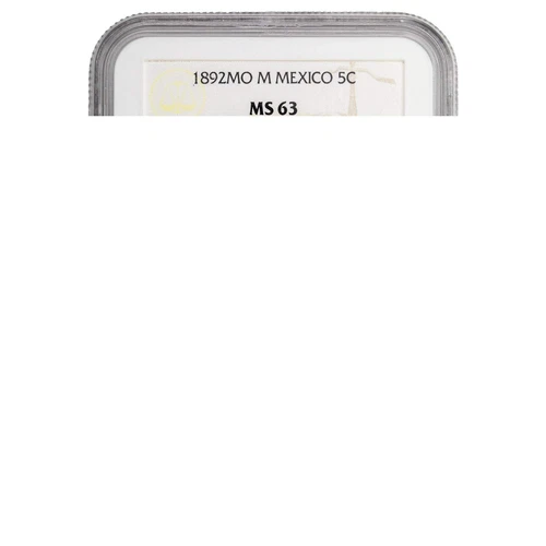 Mexico 1892 MO M 5 Centavos Silver Coin - NGC MS-63