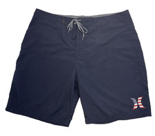 HURLEY Men's 38 Dark Blue Americana Icon 21" Board Shorts Great CLEAN Condition 