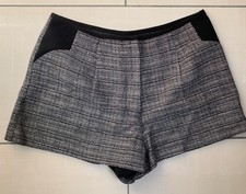 Miss Selfridge DAMENSHORTS/HOTPANTS SCHWARZ/WEISS SILBER LUREXFADEN GRÖSSE 10
