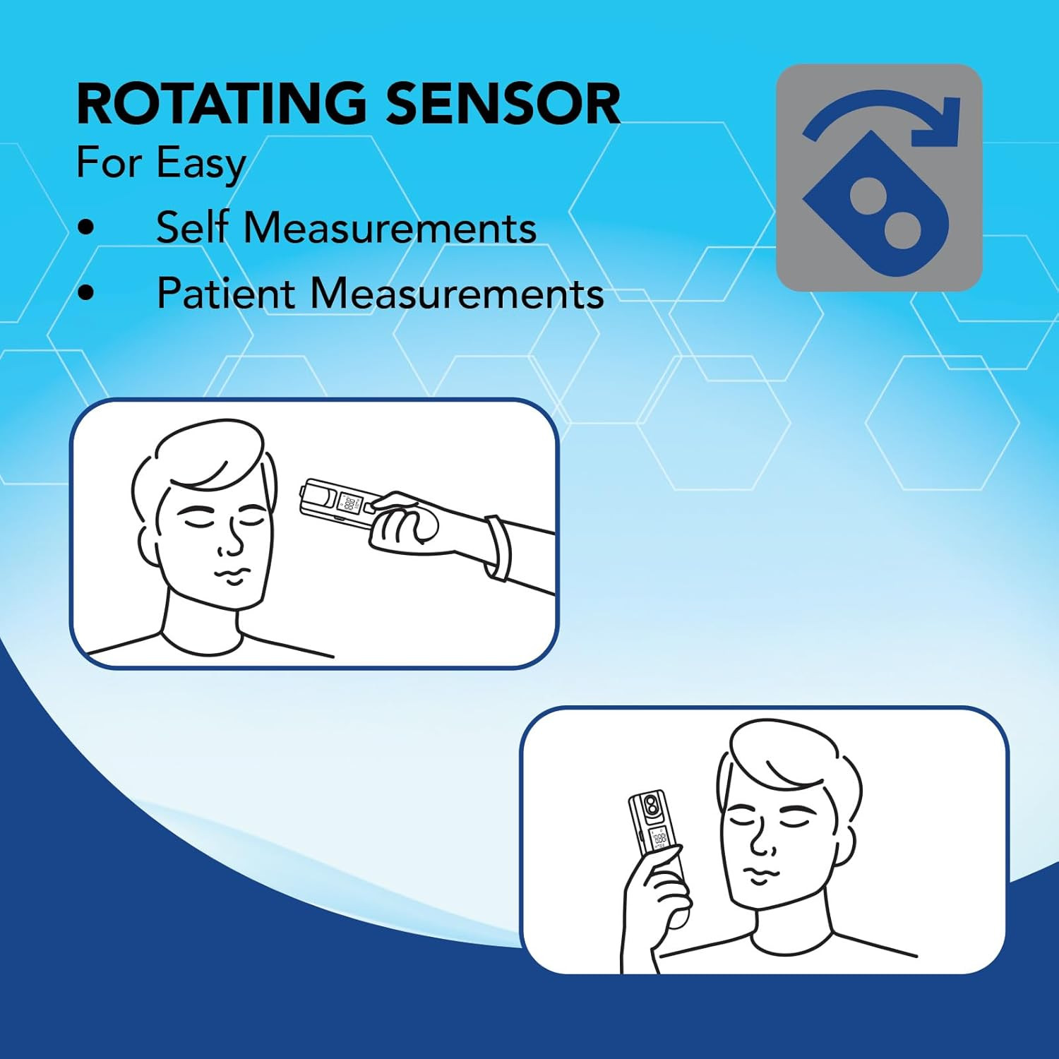4-Way Rotating Infrared Thermometer | Forehead Non-Touch Technology | Fast 1-Sec