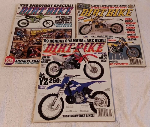 Lot of 3 Dirt Bike Magazines – 1998  (Jan, Mar & Aug)