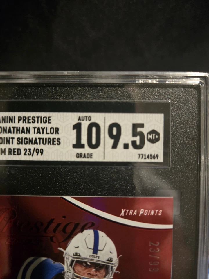 2023 PANINI PRESTIGE 127 JONATHAN TAYLOR SIGNATURE-RED XTRA POINTS PREMIUM - Image 3 of 3