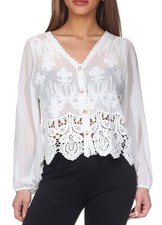 Hailys Damen Bluse Langarm Damenbluse Tunika Boho Häkelbluse Hippie Al44mina