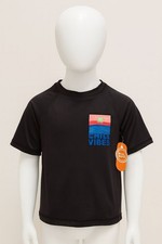 NWT Boys Graphic Print Black Rash Guard UPF 50 Quick Dry Size L 10-12 