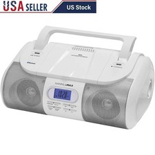 Portable CD MP3 Player Bluetooth Boombox FM Radio USB AUX Jack Dual Power Source