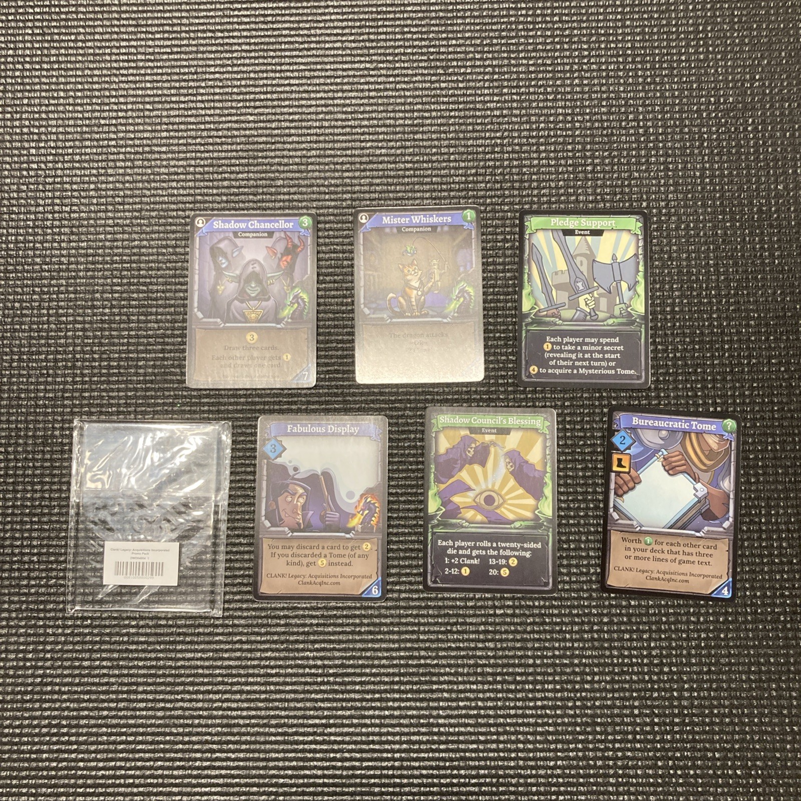 Clank! Legacy Acquisitions Incorporated Kickstarter Promo Pack 2019  6 Cards NEW
