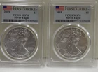 (2) 2019  US Silver Eagle $1 First Strike NGC MS70 Flag Label