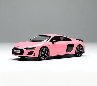 Masdi 1:64 Pink 2022 R8 V10 Coupe Sports Model Diecast Metal Car