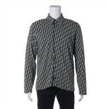 Dior Oblique Cotton Shirt M Ladies' Navy Blue 023M550AT099 knitted overshirt