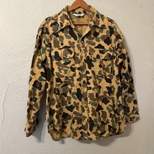 Vintage Woolrich Mens XL Duck Camo Shirt Jacket USA Made Hunting Cotton Chamois