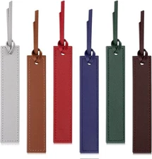 6 PCS Leather Bookmark, Bookmarks with Leather Rope, Page Markers Reading Presen