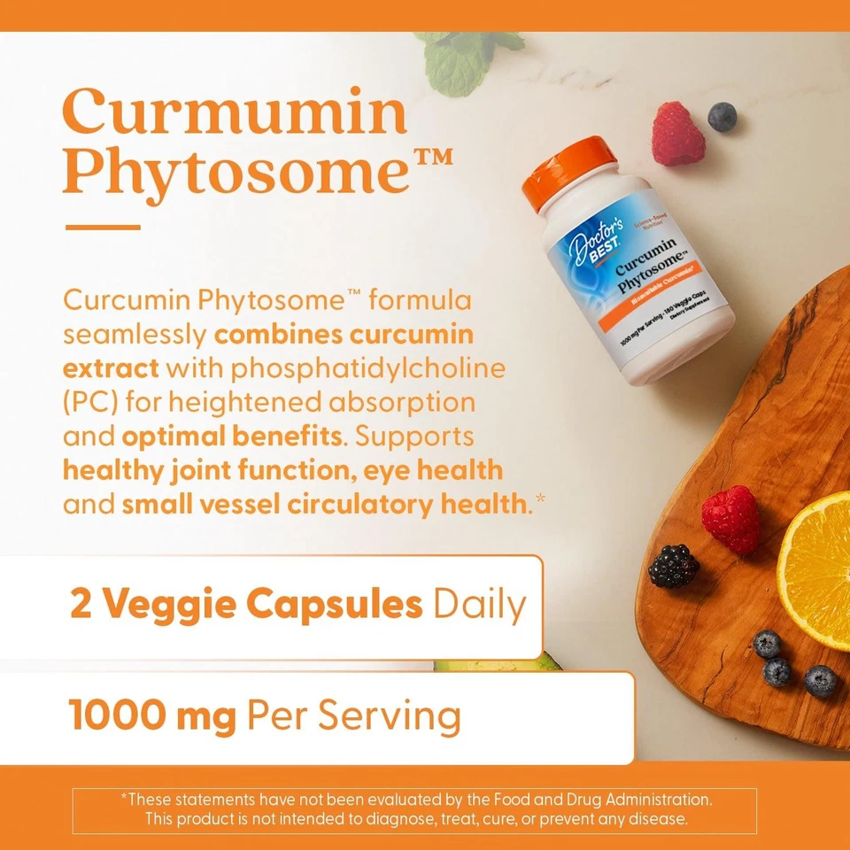 Doctor's Best Fitosoma de Curcumina con Meriva 500 mg 180 Cápsulas Vegetales Foto 3 de 4