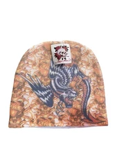 NWT Y2K Tattoo Wear By Kenny Hwang Dragon Beanie Skull Caps