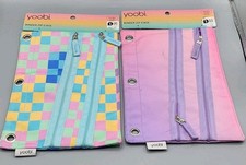NEW 2 PACK YOOBI Binder Zip Cases For Pencils School Supplies Double Zipper Case NEW 2 PACK YOOBI Binder Zip Cases For Pencils School Supplies Double Zipper Case - Image 1