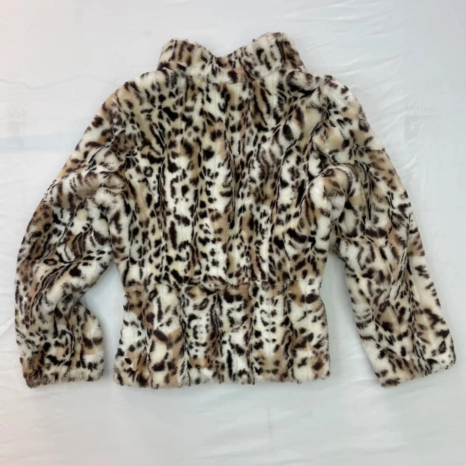 Abrigo de piel con estampado de guepardo del mercado negro de la Casa Blanca - Talla L - Excelente estado Foto 3 de 4