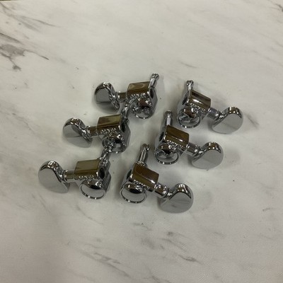 Grover Rotomatic Tuners Tuning Keys Heads Chrome Button 18:1 Ratio New Open Box
