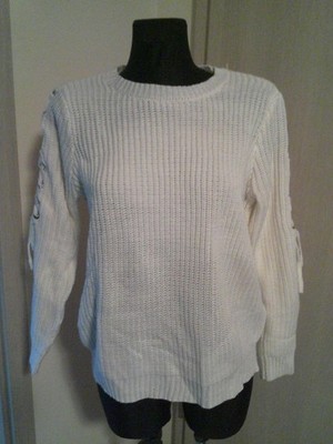 Damenstrickpullover - weiß - Primark - Langarm - Gr. M