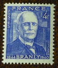 France 1944 4fr blue Branly Mint lightly hinged SG 811