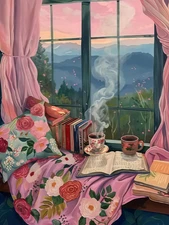 Paint by Numbers for Adults Beginner, Window Landscape Paint by Number Kits 