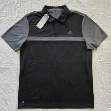 ADIDAS Men's Novelty Core Golf Polo Shirt Gray Black HC8003 Size Large L NWT