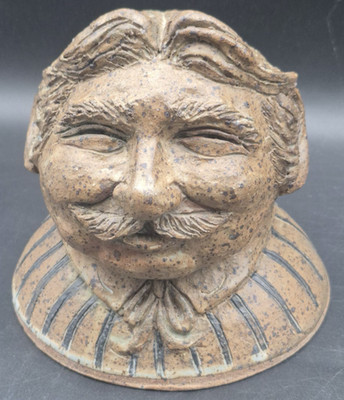 Pottery Sculpture Of A Man's Face By Ondre